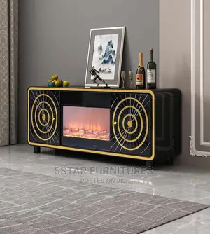 TV Console With Fire Plate