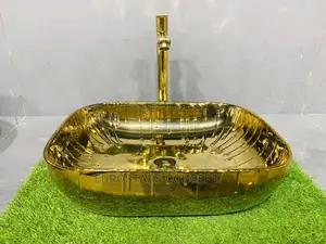 Gold Ceramic Cabinet Basin