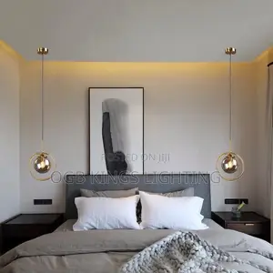 Single Glass LED Dropping Pendant Light Bedside Light