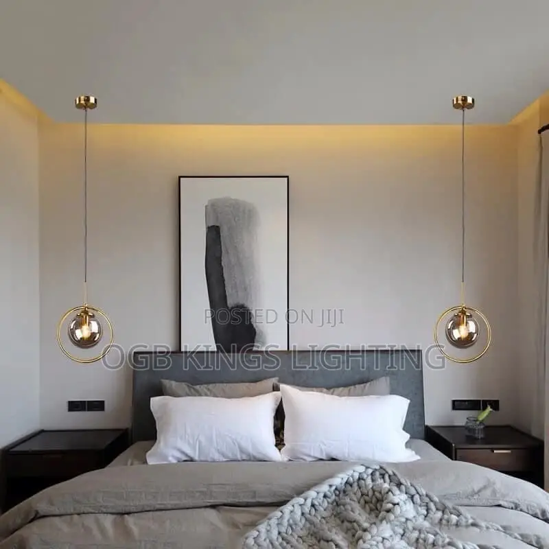 Single Glass LED Dropping Pendant Light Bedside Light