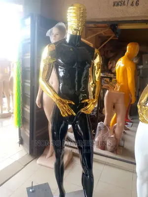 Gold And Black White And Gold Chrome Fibre Mannequins