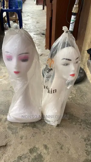 Long Neck White Mannequin Heads