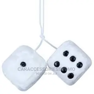 Auto Fuzzy Plush Dice Hanging Ornament With Suction Cup Car