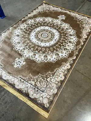 7*10fts Brown, White and Blue Turkey Rug