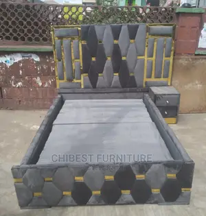 Quality 4.5by6 Upholstery Padded Bed Frame With One Bed Side