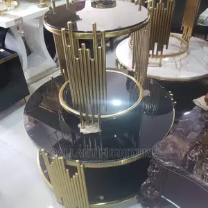 Quality Luxurious Steel Iron Marble Center Table With