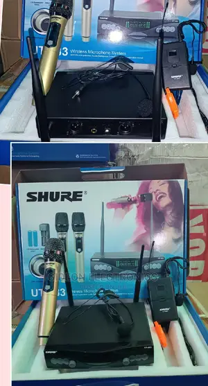 Shure Lapel, Headset and Handle Wireless Microphone.