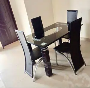 Glass Dinning Set With 4 Chairs