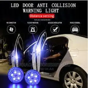 2pcs Magnetic Wireless Car Door Open LED Warning Light-Blue