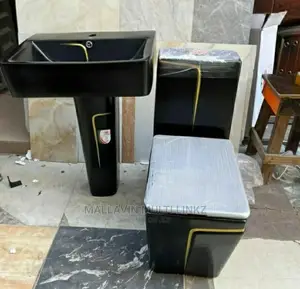 Black and Gold One Piece Toilet Seats (Wc)