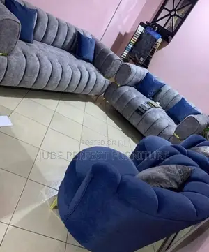 High Quality 7 Seater Living Room Fabric Made Sofa Chair.
