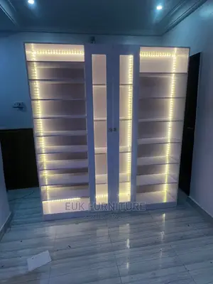 Beautiful Glass Door 6 by 6ft Multi Shelves Made With Light