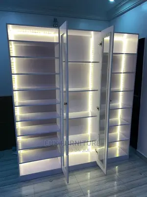 Beautiful Glass Door 6 by 6ft Multi Shelves Made With Light