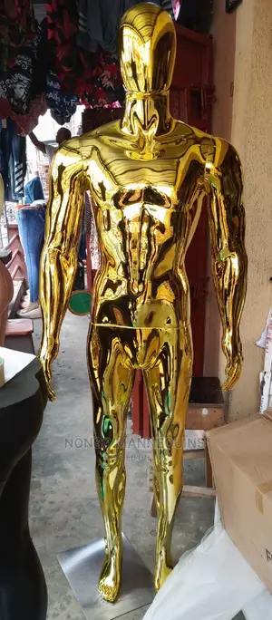 Huge Male Gold Chrome Faceless Male Mannequin