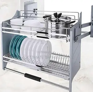80cm Stainless Steel Pull Down Plate Rack