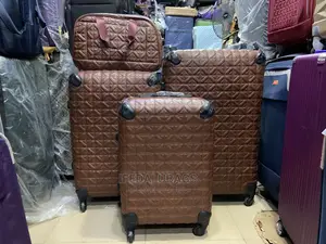 Set Of Quality Brown Leather Star Express Traveling Luggage