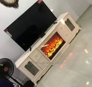 Brand New Imported Wooden Television Stand With Fireplace