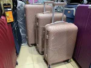 Set of Nude Rubber Unbreakable Plastic Traveling Luggage