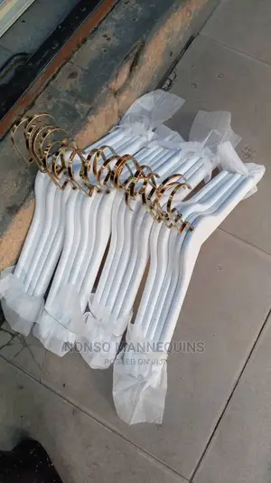 Luxury Wooden White Gold Shirts Hangers