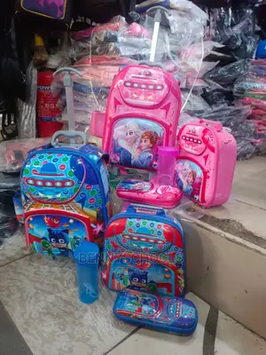 Set of 4 14 Inch Character Kids Children Trolley School Bag