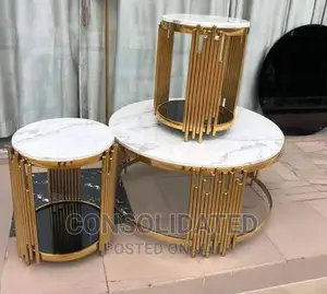 Gold Marble Centre Table Set