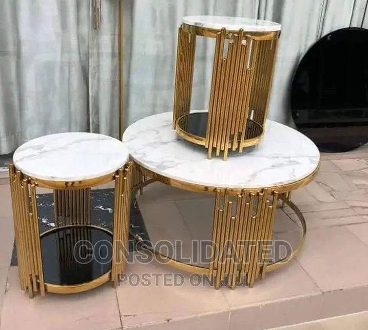 Gold Marble Centre Table Set