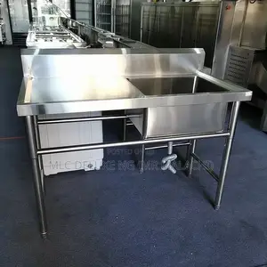 FILTER SINK ON RIGHT SIDE/Stainles Sink With Compartment 4ft