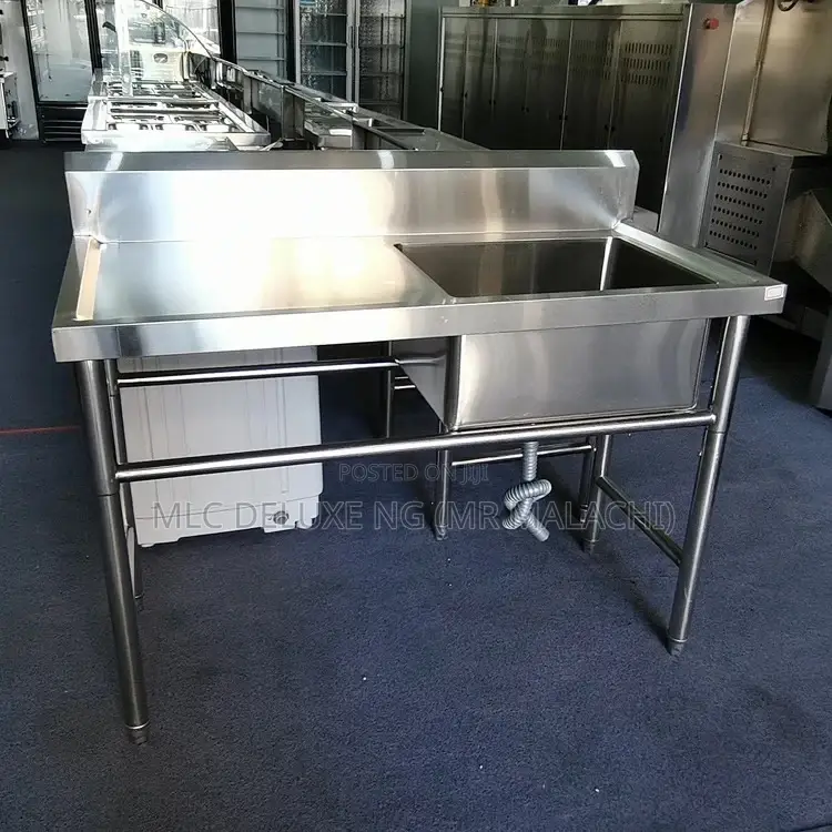 FILTER SINK ON RIGHT SIDE/Stainles Sink With Compartment 4ft