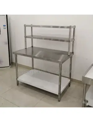 4ft Table With Top Shelf (Stainless Steel) Multi Purpose Use