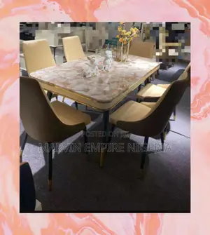 Marble Top Dinning Table With 6 Cuisine Chairs