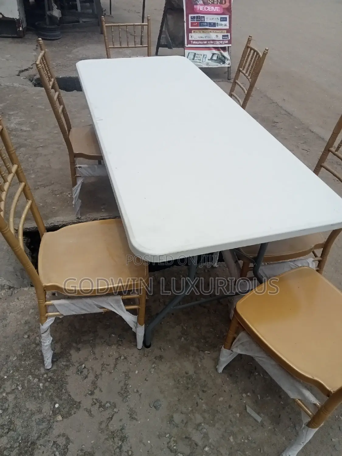 Rectangular Table and Chiavari Chairs