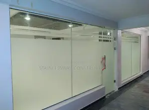 Office Partition With Frosted Glass Design