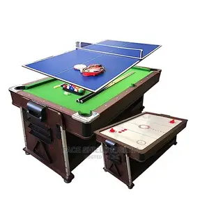 Usa 4 in 1 - 7ft Green Pool Table With Benches + Air Hockey