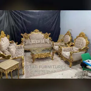 Luxury 8 Seater Living Room Fabric Made Royal Sofa Chair.
