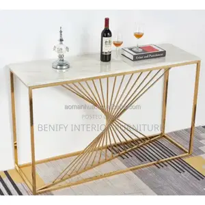 Luxury Marble Top Hallway Corner Console Table