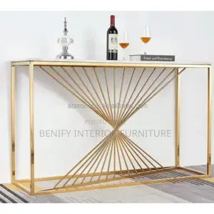Luxury Marble Top Hallway Corner Console Table