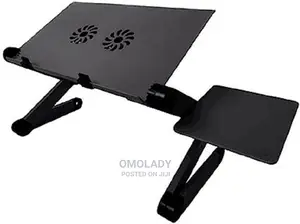 T8 Adjustable Laptop Table With Mouse Pad Cooler Fan