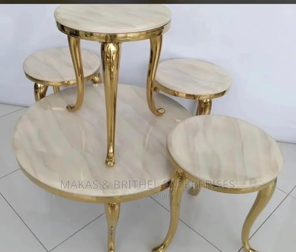 Marble Top Dinning Table With Side Tables