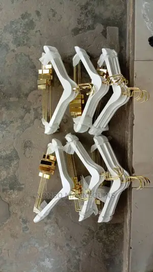 White and Gold Luxury Hangers With Clips