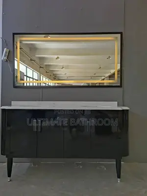 Black Double Bowl Cabinet