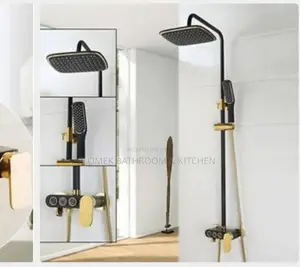 3 Button Gold Black Shower
