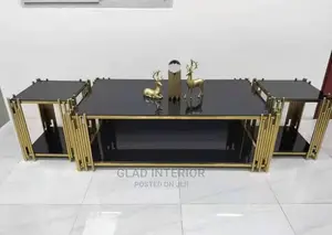 Glass Gold Frame Center Table