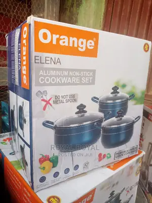 Great Quality Orange Jazz Aluminum Non-Stick Cookware Set