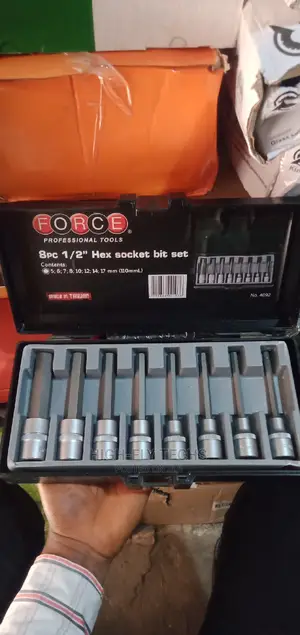 Force 8pc 1/2" Hex Socket Bit Set