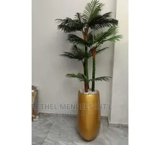 Artificial Palm Plants Placed in Fiberglass Flower Pot|Combo