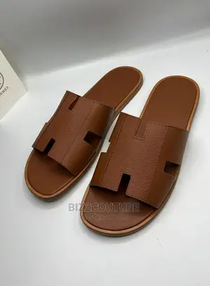 Original HERMES Leather Sole Slippers Available in Store