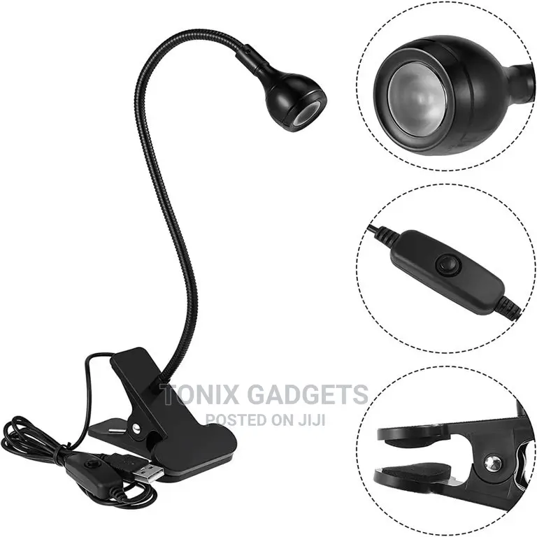 Foldable Lamp With Grip for Table and Other Surfaces