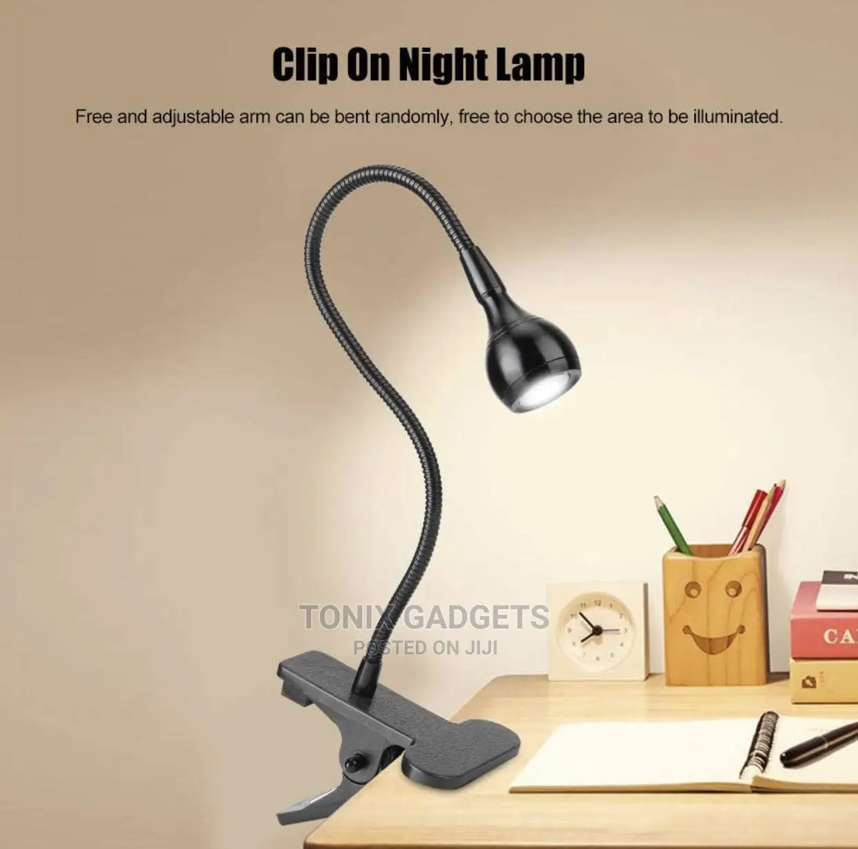 Foldable Lamp With Grip for Table and Other Surfaces
