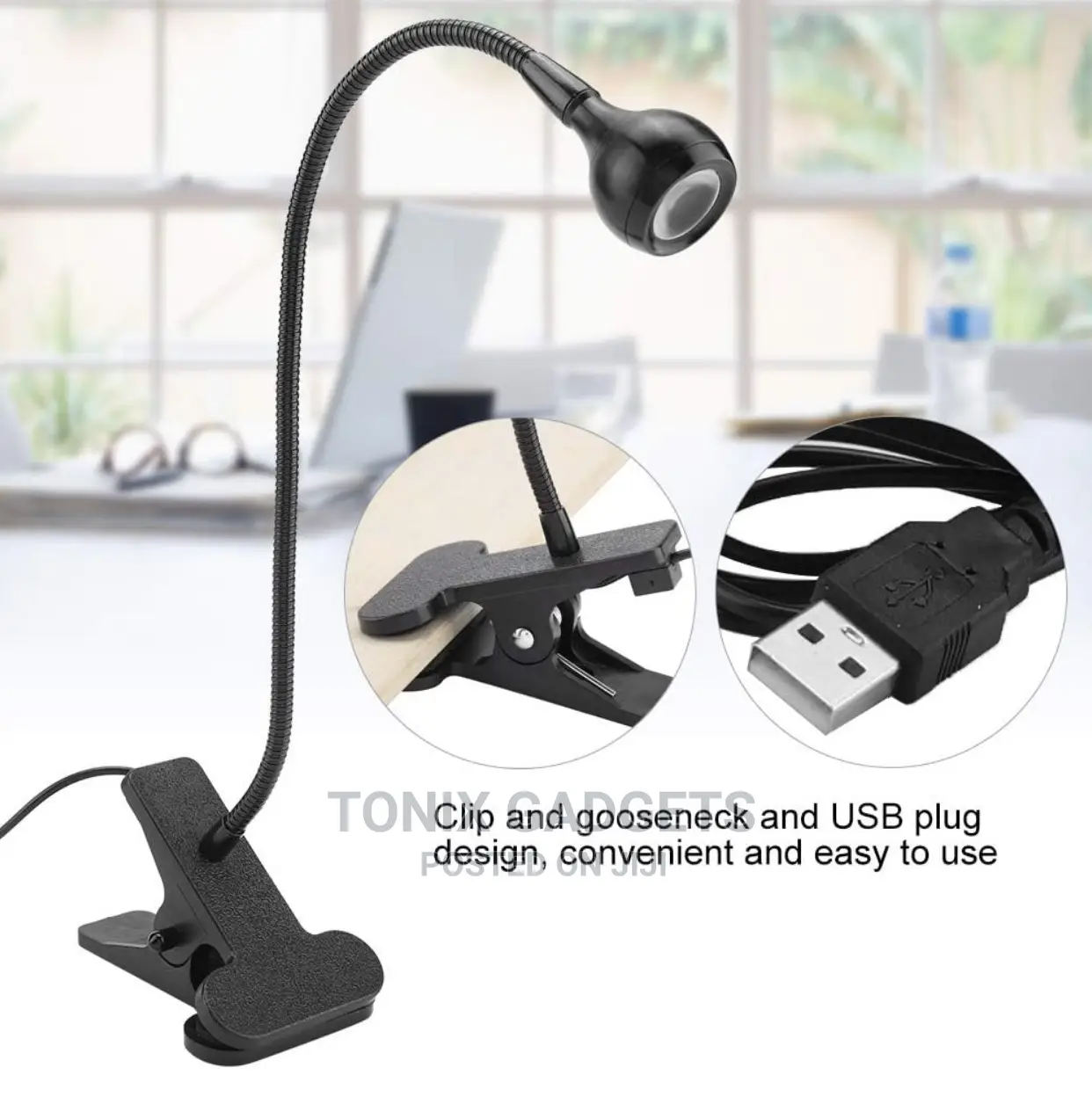 Foldable Lamp With Grip for Table and Other Surfaces