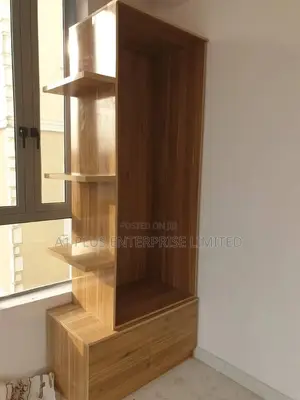 Standard Height Wardrobe + Floating Shelves Drawers Chest